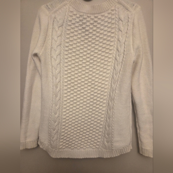 J.Crew Women's Sweater Size XS Cream Cable Knit Wool Chunky Cozy - Picture 2 of 4